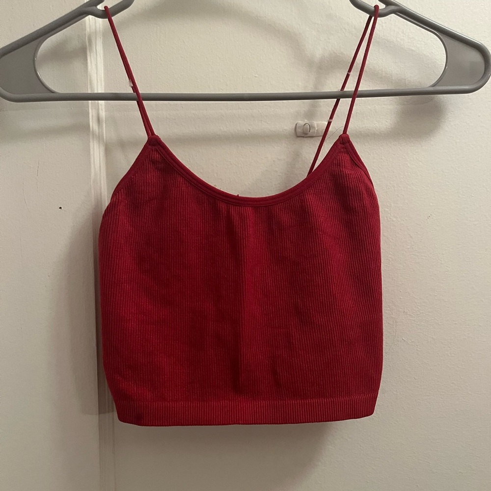 Red Cropped SWS Essentials Tank Top
